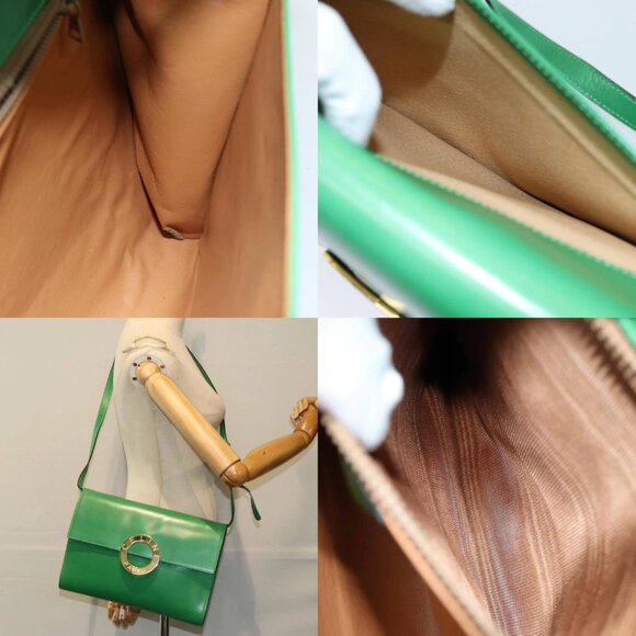 CELINE Shoulder Bag Leather Green Auth 75227AV - Picture 13 of 15